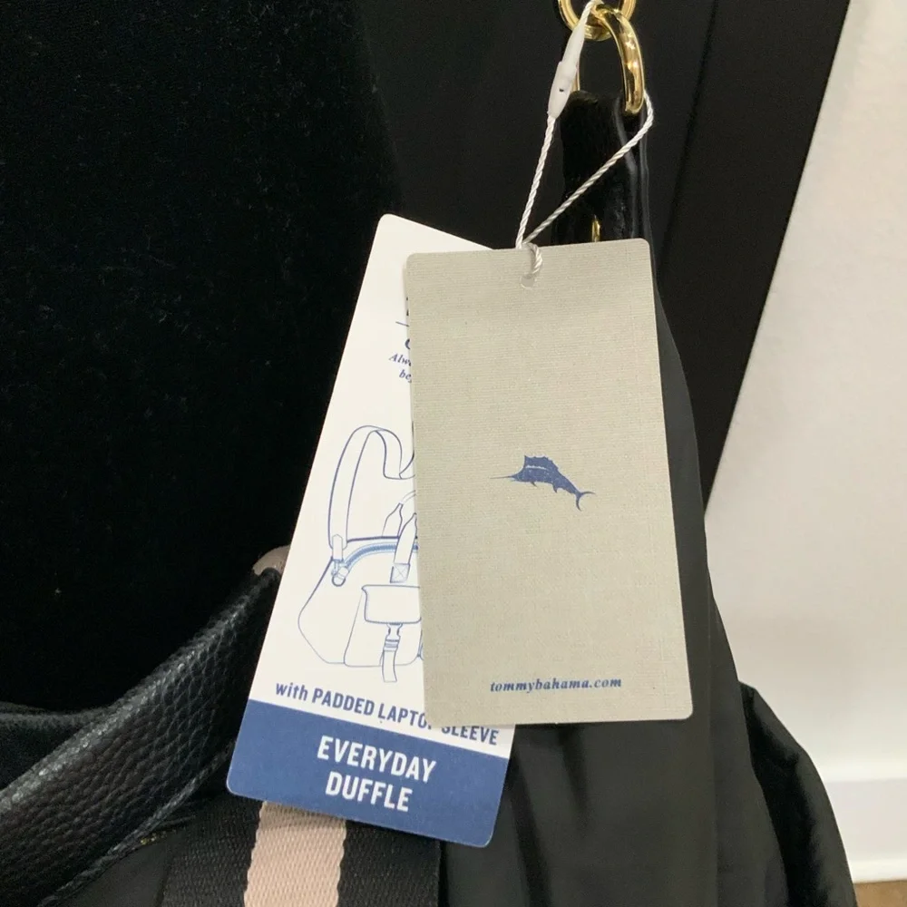 NWT Tommy Bahama Everyday Duffle - Black Puffer Weekender Carry-On Bag